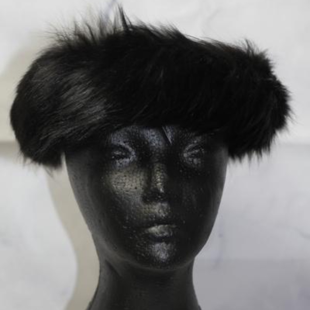 Wool Fur Black Round Hat